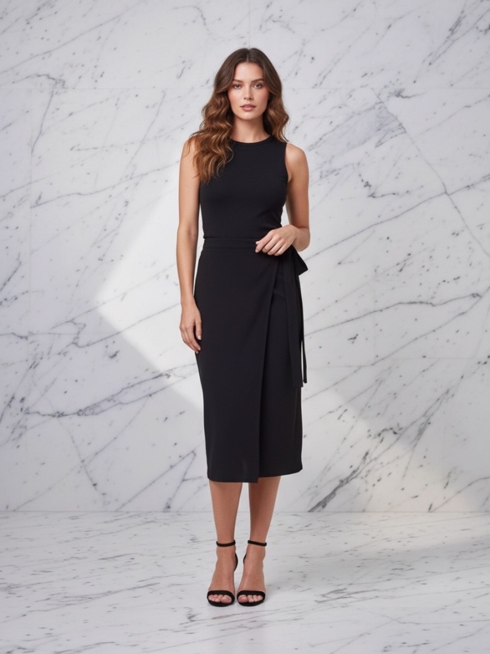 NWT Sarah Pacini Knit Wrap Skirt in Dark Teal Size Medium